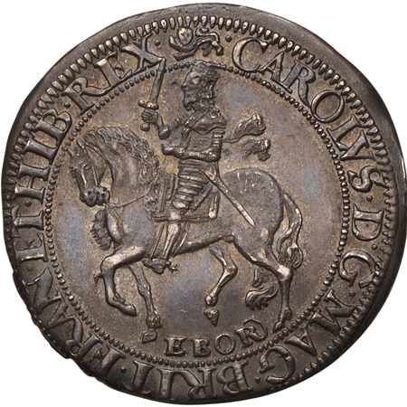 1642 Half Crown na Obverse